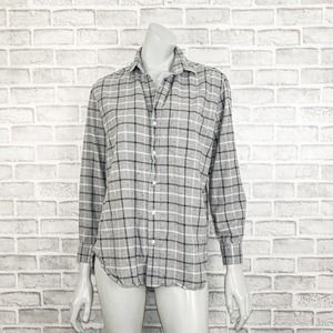 Frank & Eileen the JOEDY Button up Flannel Shirt in Gray Plaid Size Small